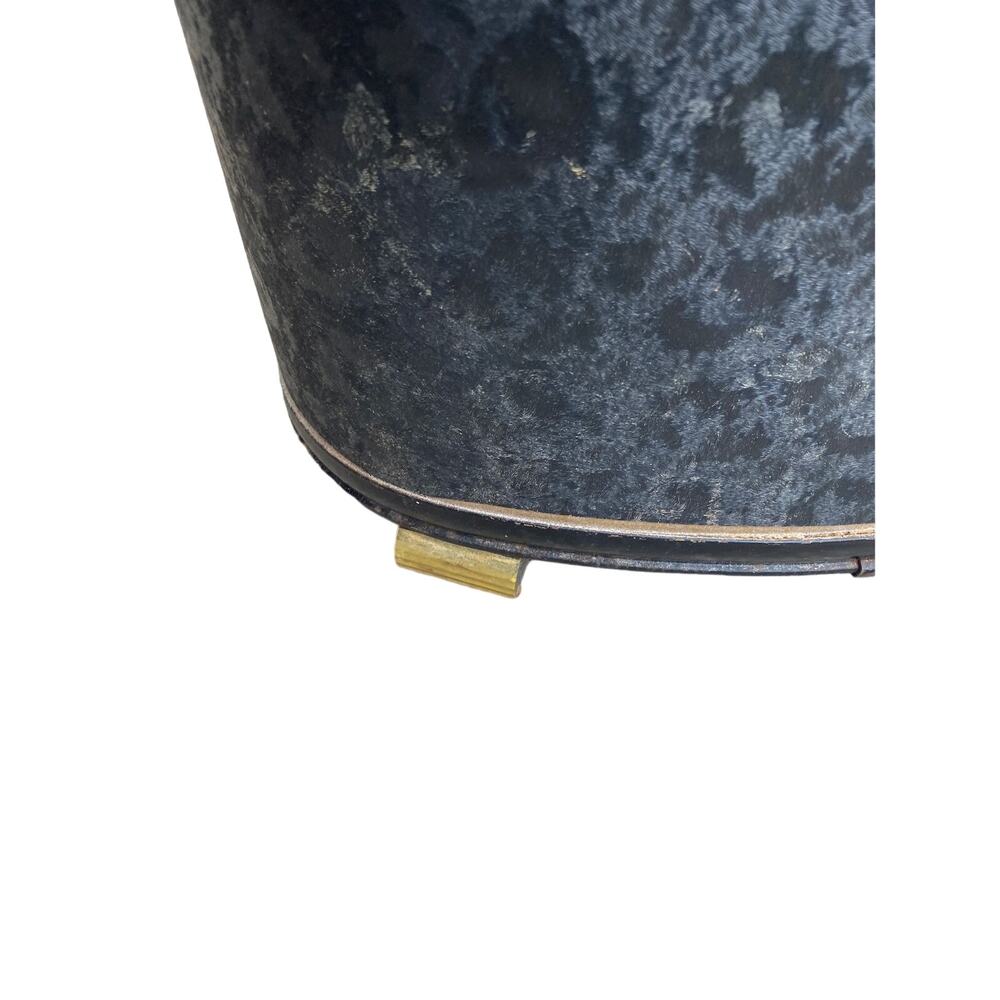 vintage MCM Pearl Wick Black Hollywood Regency Laundry Hamper, Hinged Lid 24" hi - Picture 4 of 11